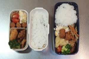 50代のお父さんが作るお弁当。さばの竜田揚げ弁当。