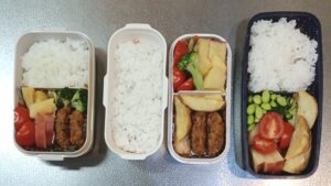 50代のお父さん弁当、牛肉コロッケ弁当とさばの竜田揚げ弁当