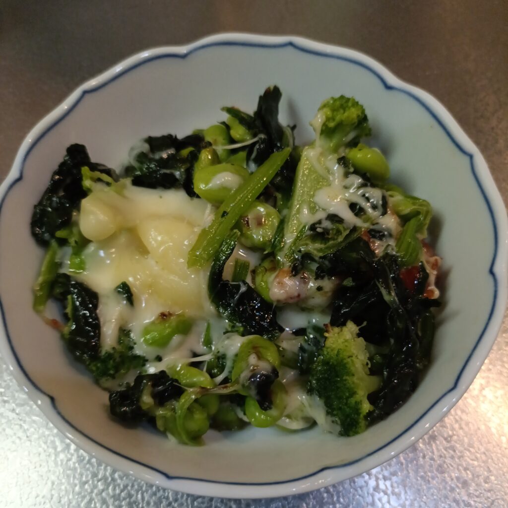 糖質制限、緑の野菜のバター炒め