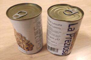 レンズ豆凹み缶